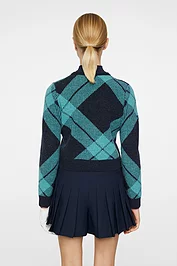 Glenmuir Ladies J Lindeberg X Glenmuir V All Over Tartan Sweater Sale