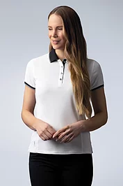 glenmuir Ladies Lurex Tipped Performance Pique Golf Shirt Sale