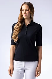 glenmuir Ladies Mid Sleeve Performance Pique Golf Polo Shirt