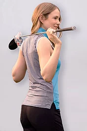 glenmuir Ladies Printed High Collar Sleeveless Performance Golf Shirt Sale