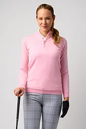 glenmuir Ladies Quarter Zip Merino Wool Lightweight Golf Sweater