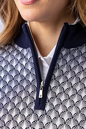 Glenmuir Ladies Quarter Zip Printed Cotton Golf Sweater Sale