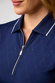 Glenmuir Ladies Quarter Zip Printed Patterned Performance Golf Polo Shirt