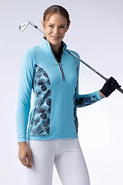 glenmuir Ladies Quarter Zip Shaped Panel Performance Golf Midlayer Sale