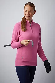 Glenmuir Ladies Quarter Zip Water Repellent Lined Merino Heavyweight Golf Sweater