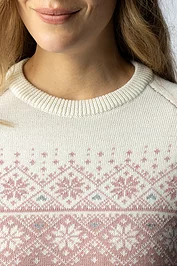 Glenmuir Ladies Round Neck Fairisle Snowflake Merino Midweight Christmas Sweater