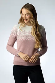 Glenmuir Ladies Round Neck Fairisle Snowflake Merino Midweight Christmas Sweater
