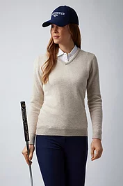 glenmuir Ladies V Neck Lambswool Midweight Golf Sweater