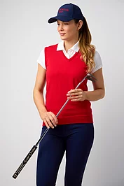 glenmuir Ladies V Neck Merino Wool Lightweight Golf Slipover