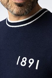 Glenmuir Mens And Ladies Crew Neck Sleeve Stripe Touch Of Cashmere 1891 Heritage Sweater