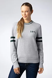 Glenmuir Mens And Ladies Crew Neck Sleeve Stripe Touch Of Cashmere 1891 Heritage Sweater