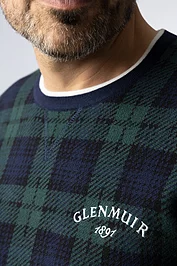 Glenmuir Mens And Ladies Crew Neck V Insert Tipped Touch Of Cashmere 1891 Heritage Sweatshirt