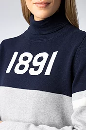 Glenmuir Mens And Ladies Roll Neck Contrast Chest And Sleeve Touch Of Cashmere 1891 Heritage Sweater