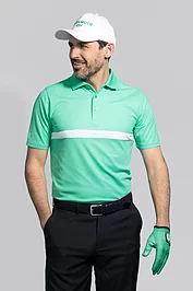glenmuir Mens Contrast Chest Stripe Performance Golf Shirt Sale