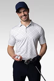glenmuir Mens Eagle Bird Print Performance Golf Shirt