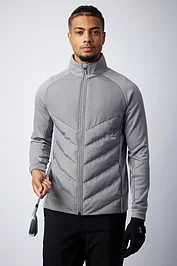 glenmuir Mens Full Zip Bonded Chevron Padded Performance Heavyweight Golf Jacket