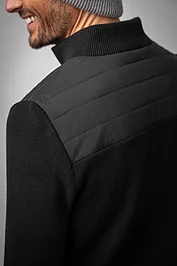 Glenmuir Mens Full Zip Knitted Rib Hybrid Padded Golf Jacket