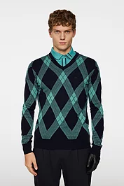 glenmuir Mens J Lindeberg x Glenmuir V All Over Tartan Sweater Sale