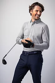 glenmuir Mens Long Sleeve Thermal Performance Golf Polo Shirt