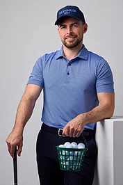 glenmuir Mens Micro Stripe Performance Golf Polo Shirt