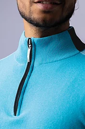 Glenmuir Mens Quarter Zip Birdseye Sleeve Cotton Golf Sweater Sale