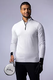 glenmuir Mens Quarter Zip Birdseye Sleeve Cotton Golf Sweater Sale