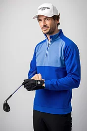 Glenmuir Mens Quarter Zip Colour Block Performance Golf Midlayer