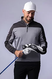 glenmuir Mens Quarter Zip Colour Block Performance Midweight Golf Midlayer glenmuir Mens Quarter Zip Colour Block Performance Midweight Golf Midlayer