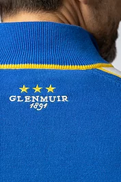 Glenmuir Mens Quarter Zip Colour Block Sleeve Stripe Cotton Lightweight Golf Sweater