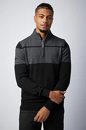 glenmuir Mens Quarter Zip Colour Block Touch of Cashmere Midweight Golf Sweater Sale