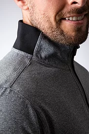 Glenmuir Mens Quarter Zip Contrast Rib Performance Midweight Golf Midlayer Sale