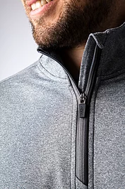 Glenmuir Mens Quarter Zip Contrast Rib Performance Midweight Golf Midlayer Sale