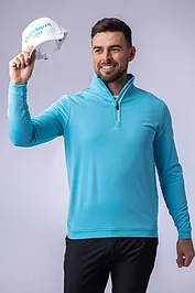 glenmuir Mens Quarter Zip Contrast Rib Performance Midweight Golf Midlayer Sale