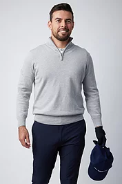glenmuir Mens Quarter Zip Cotton Lightweight Golf Sweater glenmuir Mens Quarter Zip Cotton Lightweight Golf Sweater