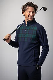 Glenmuir Mens Quarter Zip Fleece Hybrid Performance Midweight Golf Midlayer