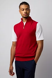 glenmuir Mens Quarter Zip Lightweight Cotton Lightweight Golf Slipover