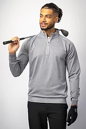 Glenmuir Mens Quarter Zip Rib Performance Golf Midlayer