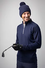 Glenmuir Mens Quarter Zip Rib Performance Golf Midlayer