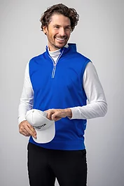 Glenmuir Mens Quarter Zip Rib Sleeveless Performance Golf Midlayer
