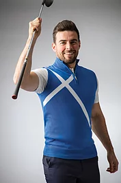 glenmuir Mens Quarter Zip Saltire Cross Cotton Lightweight Golf Slipover glenmuir Mens Quarter Zip Saltire Cross Cotton Lightweight Golf Slipover