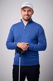 Glenmuir Mens Quarter Zip Water Repellent Lined Merino Heavyweight Golf Sweater