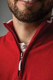 Glenmuir Mens Quarter Zip Welsh Dragon Cotton Lightweight Golf Sweater