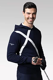 glenmuir Mens Saltire Cross Cotton Lightweight Golf Hoodie glenmuir Mens Saltire Cross Cotton Lightweight Golf Hoodie