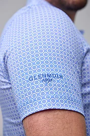 Glenmuir Mens Ship Helm Print Mercerised Cotton Golf Shirt