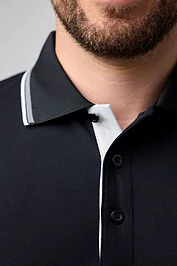 Glenmuir Mens Tipped Performance Pique Golf Polo Shirt