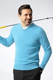 glenmuir Mens V Neck Lambswool Midweight Golf Sweater Sale
