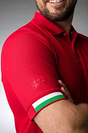 Glenmuir Mens Welsh Flag Performance Golf Polo Shirt