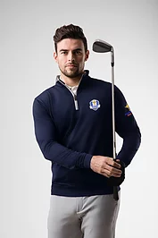 glenmuir Official Ryder Cup 2023 Winners Mens Quarter Zip Lightweight Performance Golf Midlayer