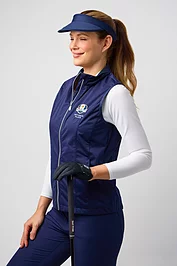 glenmuir Official Ryder Cup 2025 Ladies Full Zip Lightweight Stretch Water Repellent Golf Gilet