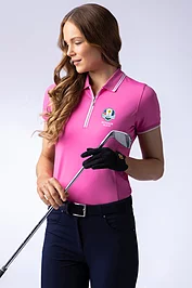 glenmuir Official Ryder Cup 2025 Ladies Mesh Panel Performance Golf Shirt